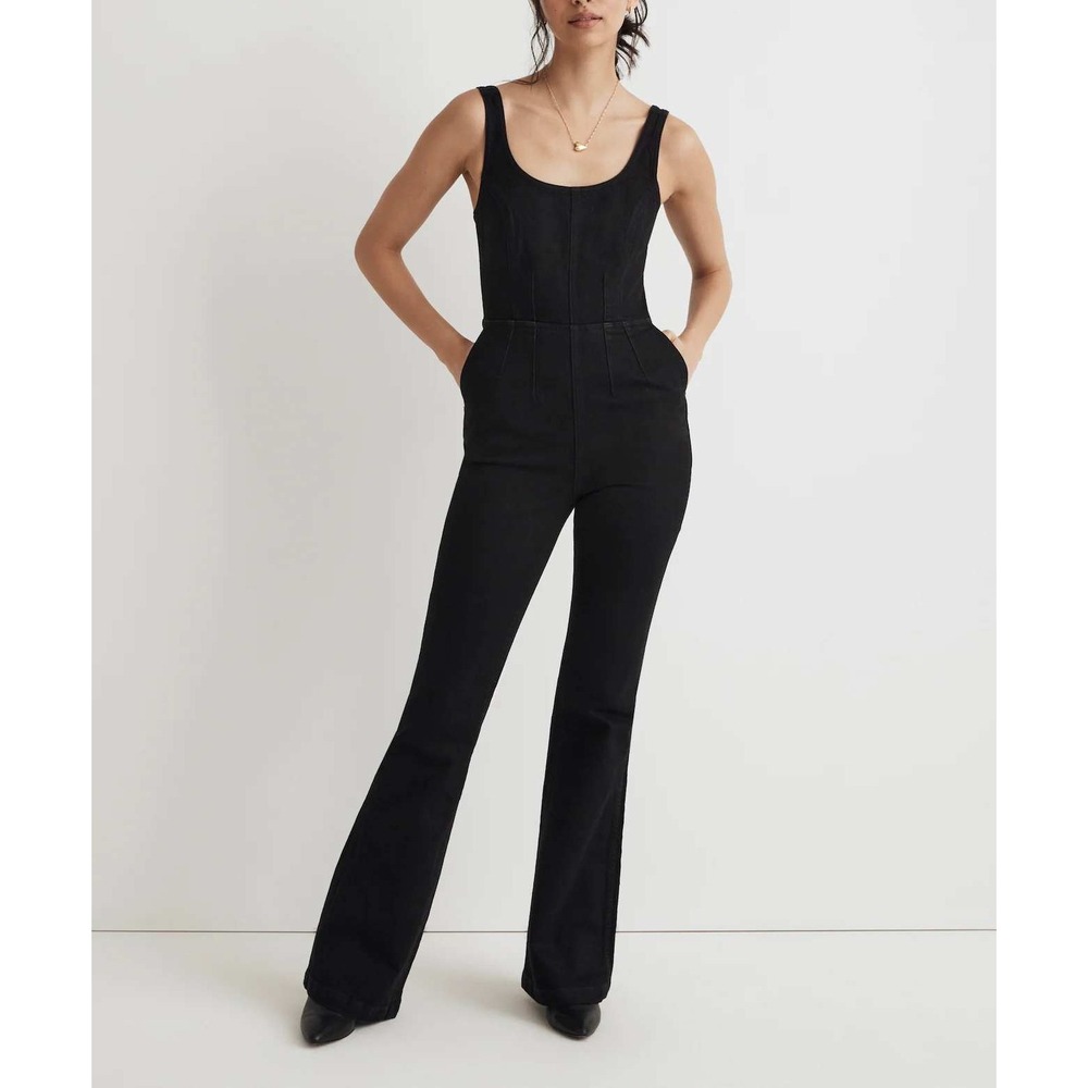 New Madewell Denim Flare-Leg Jumpsuit in Bonner Wash‎